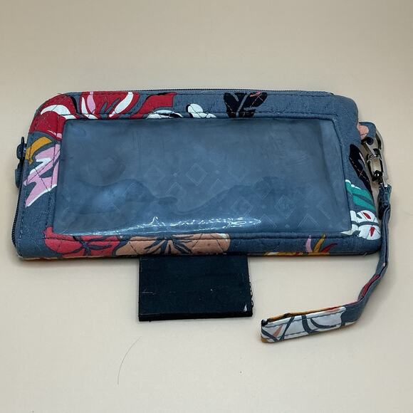 Vera Bradley, Gray Floral Wristlet, Coastal Paradise, Cell Window,‎ Credit Cards - Picture 2 of 11